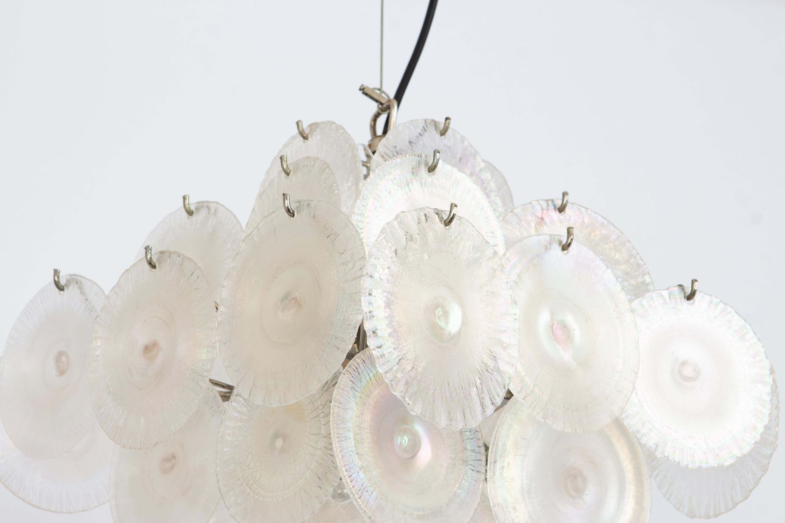Vistosi Disc Murano Glass Disc Chandelier By Mazzega , Italy, 1960s photo for sale