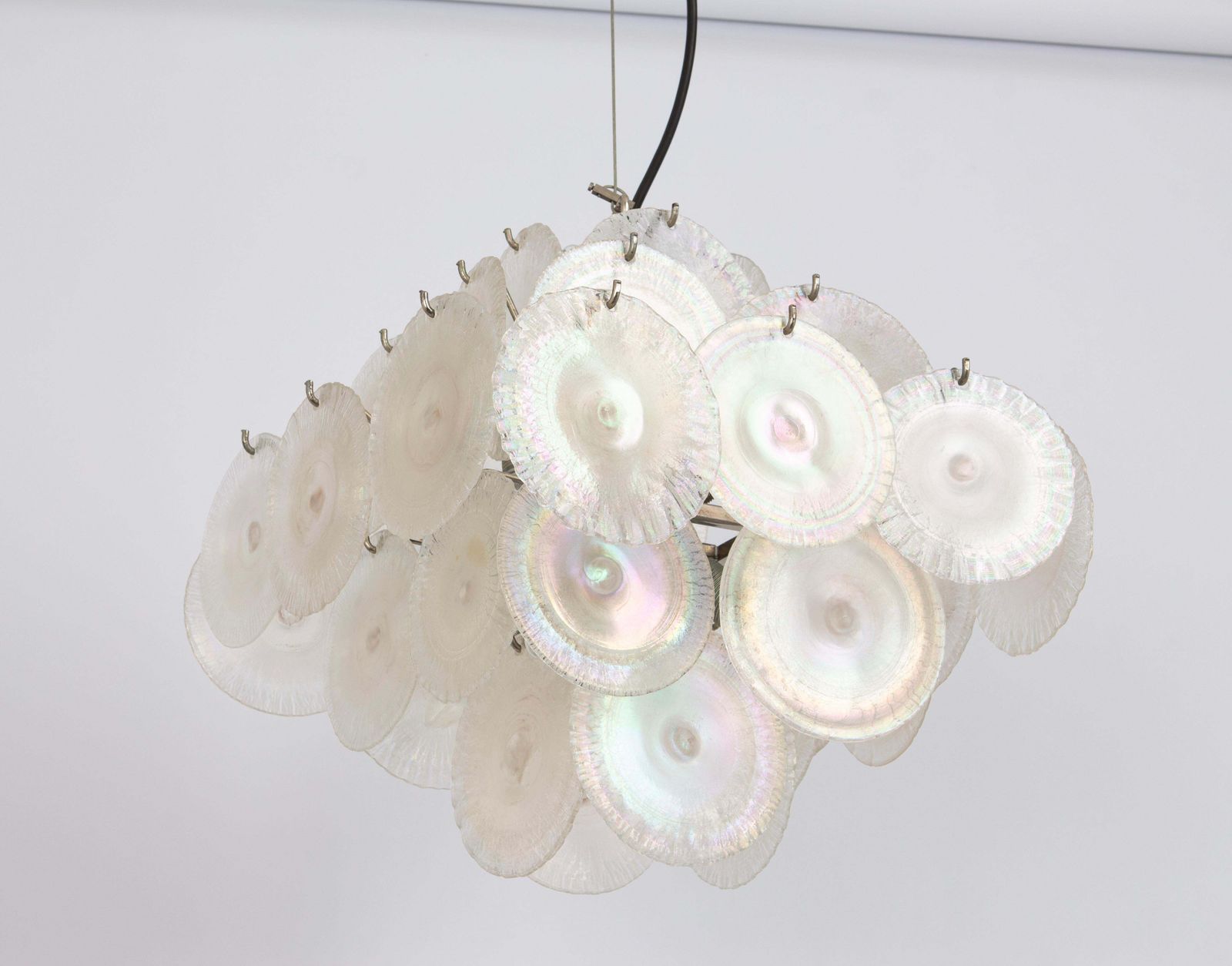 Vistosi Disc Murano Glass Disc Chandelier By Mazzega , Italy, 1960s photo vintage