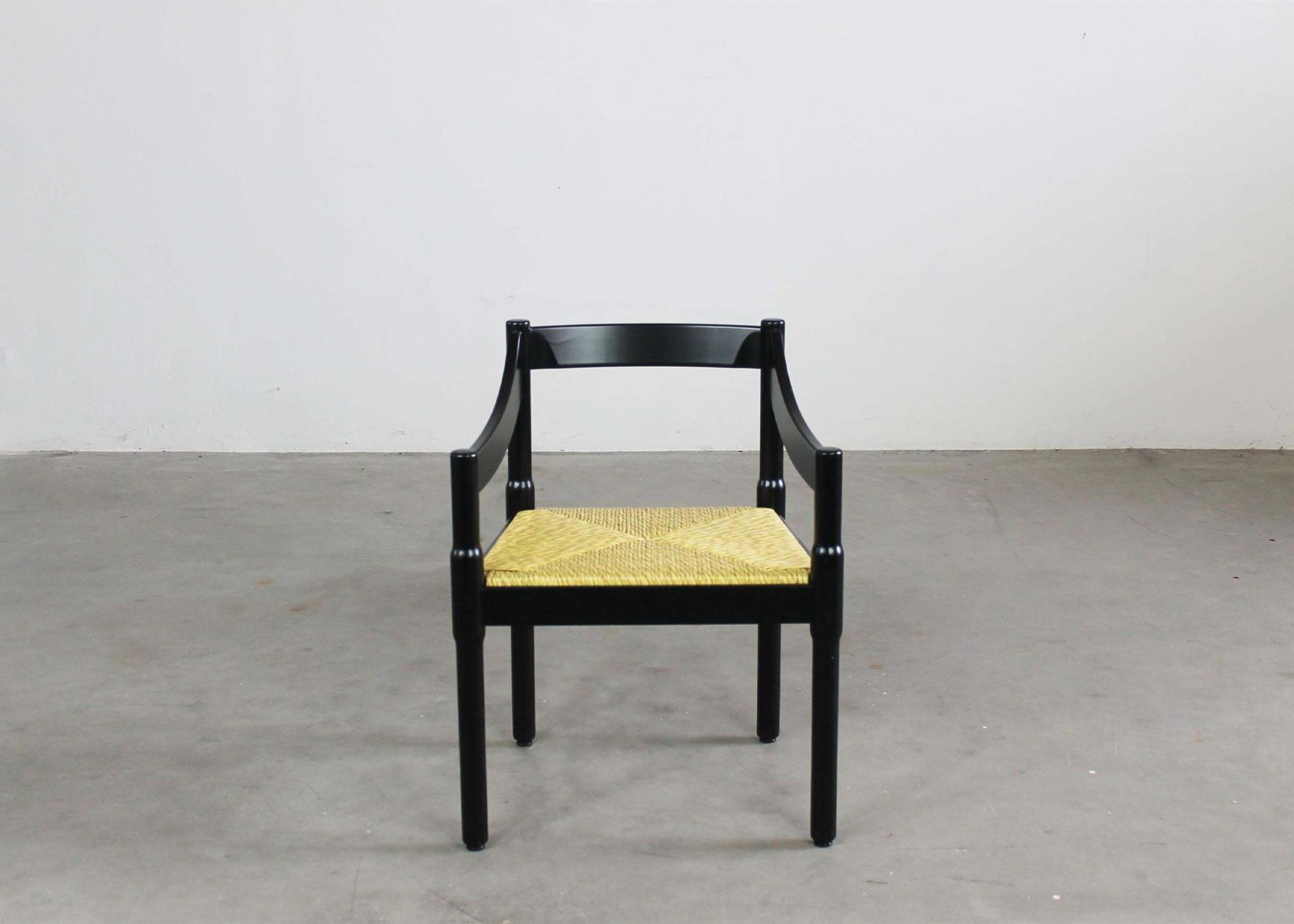 Furniture Vico Magistretti Set Of Twelve Black Carimate Chairs By Cassina 1960s photo