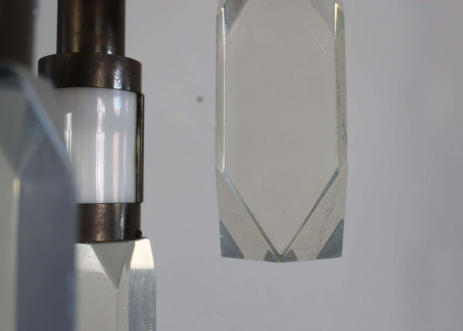 Gaetano Missaglia Ceiling Lamp With Lampshades In Lucite Plexiglass 1970s Italy photo 780.0