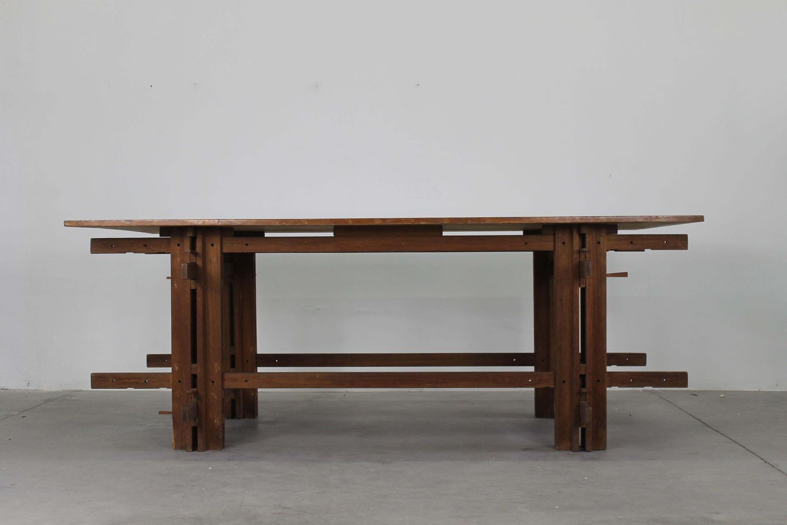Giuseppe Rivadossi High Table In Oak Wood By Officina Rivadossi 1970s photo furniture