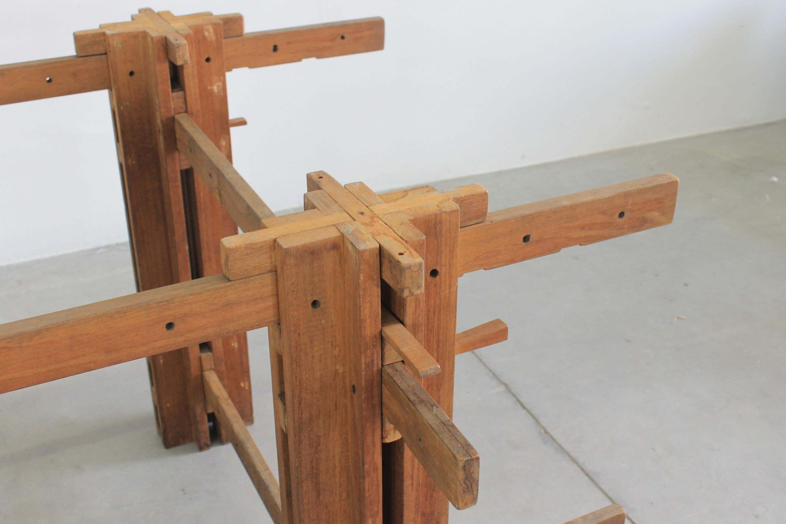 3920.0 Giuseppe Rivadossi High Table In Oak Wood By Officina Rivadossi 1970s photo