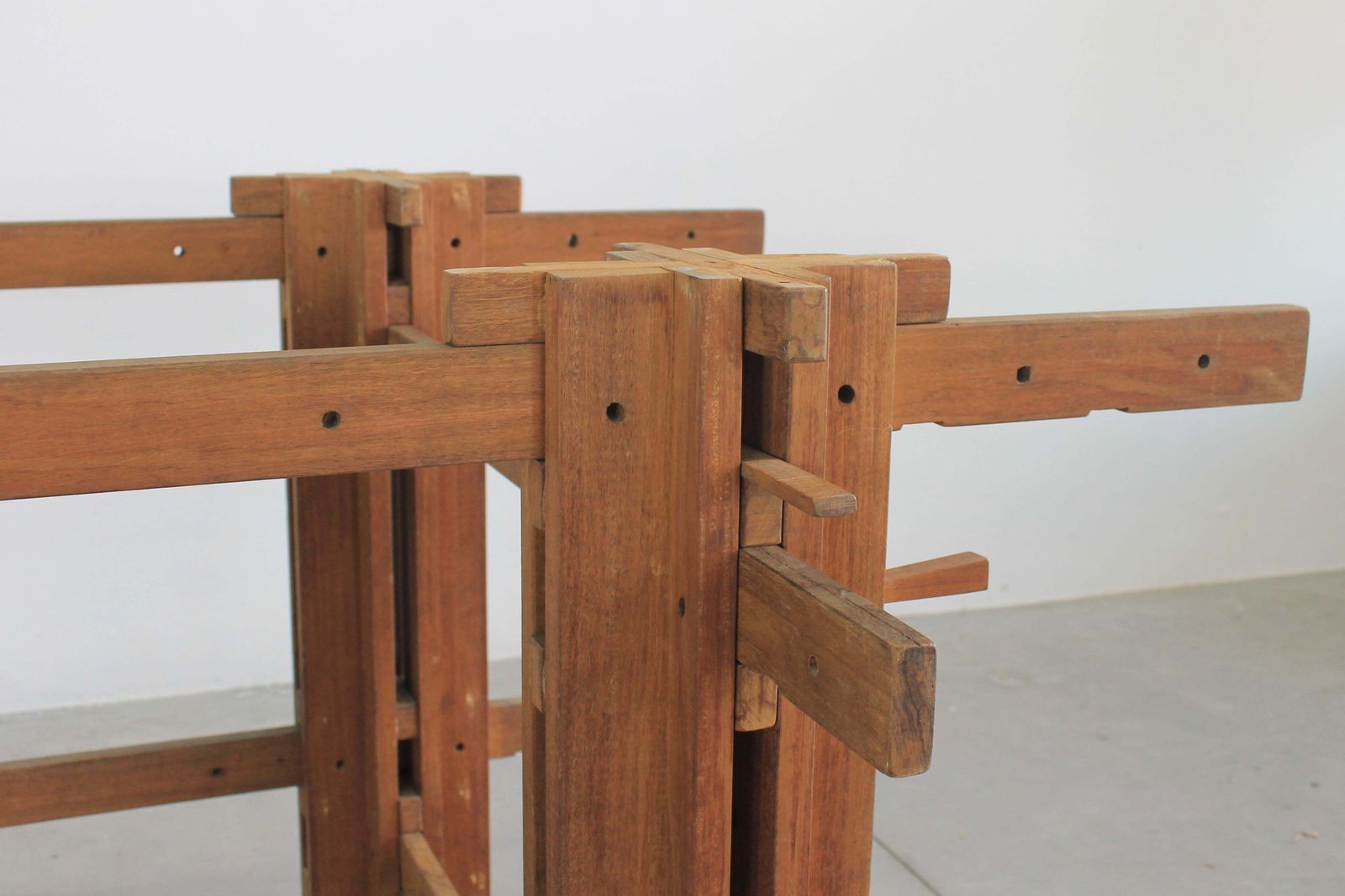 photo vinterior Giuseppe Rivadossi High Table In Oak Wood By Officina Rivadossi 1970s