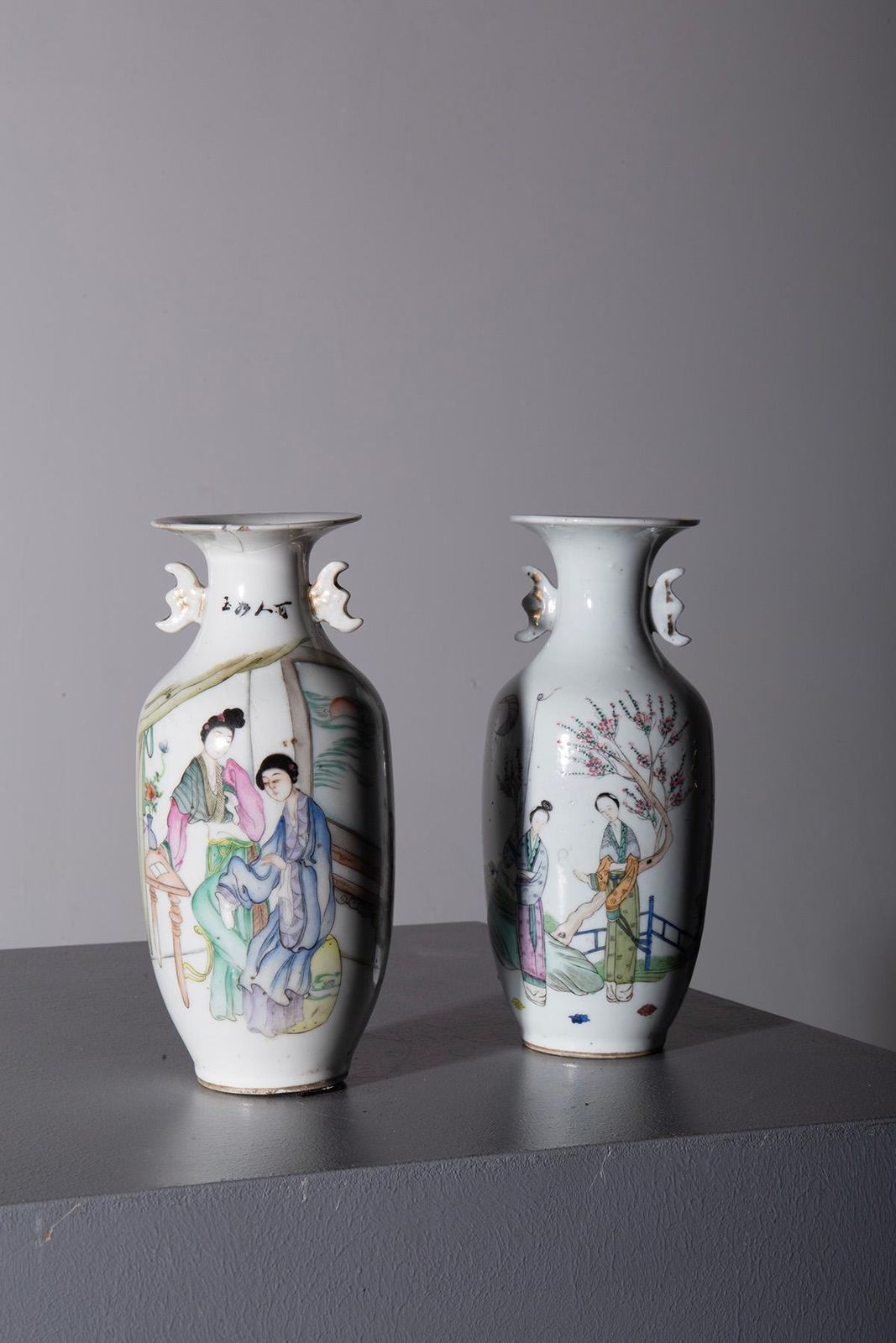 photo for sale Pair Of Chinese Porcelain Vases