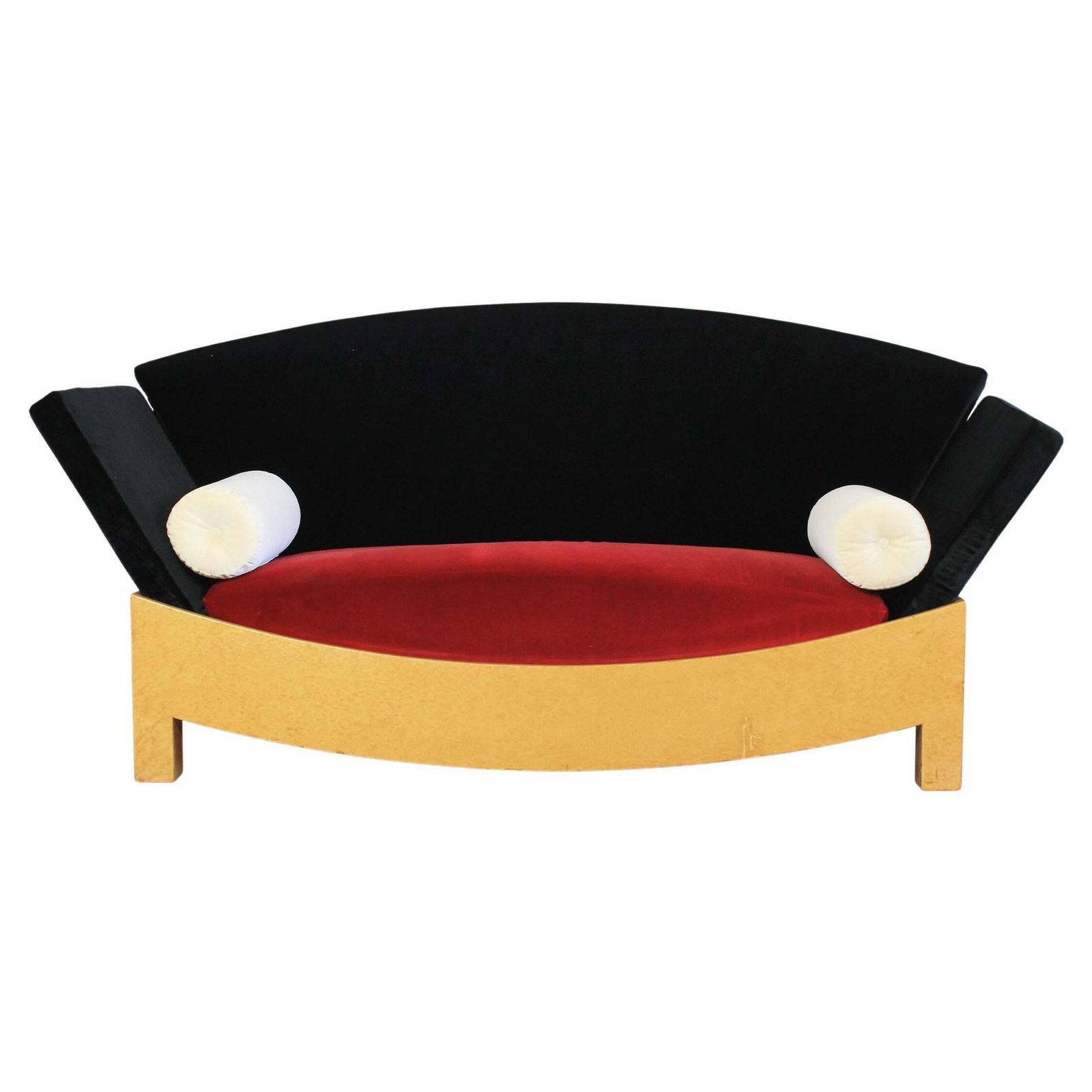Hans Hollein Mitzi Sofa In Poplar And Wool Cloth By Poltronova 1981