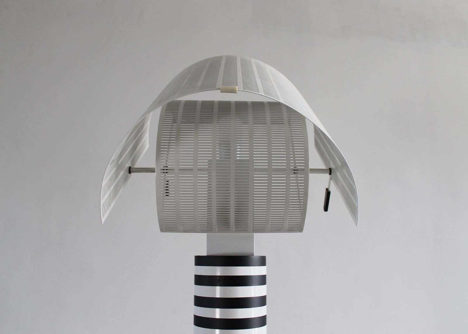 Mario Botta Shogun Floor Lamp In Black And White Metal By Artemide 1986 Italy photo 4334.0