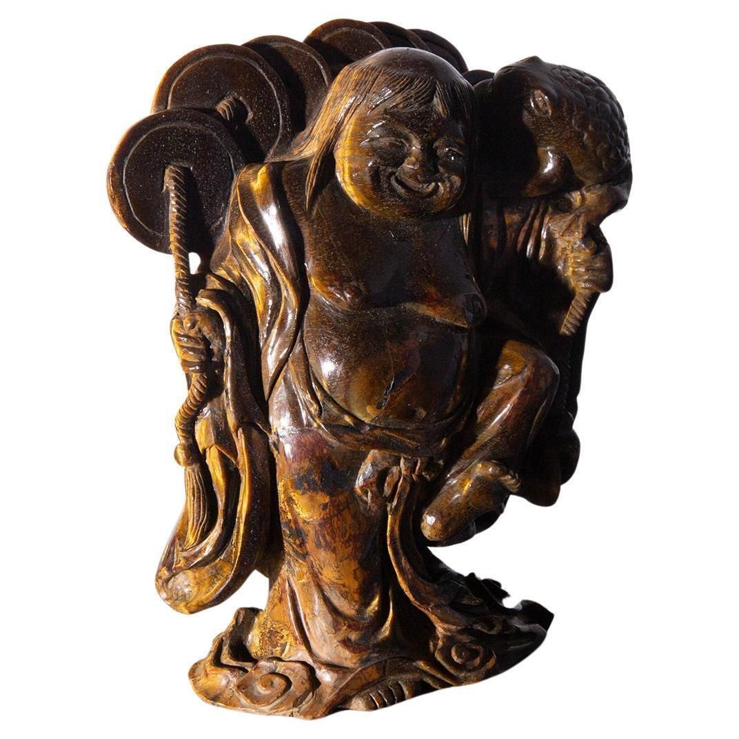 Budai Buddha Fine Wood Carving
