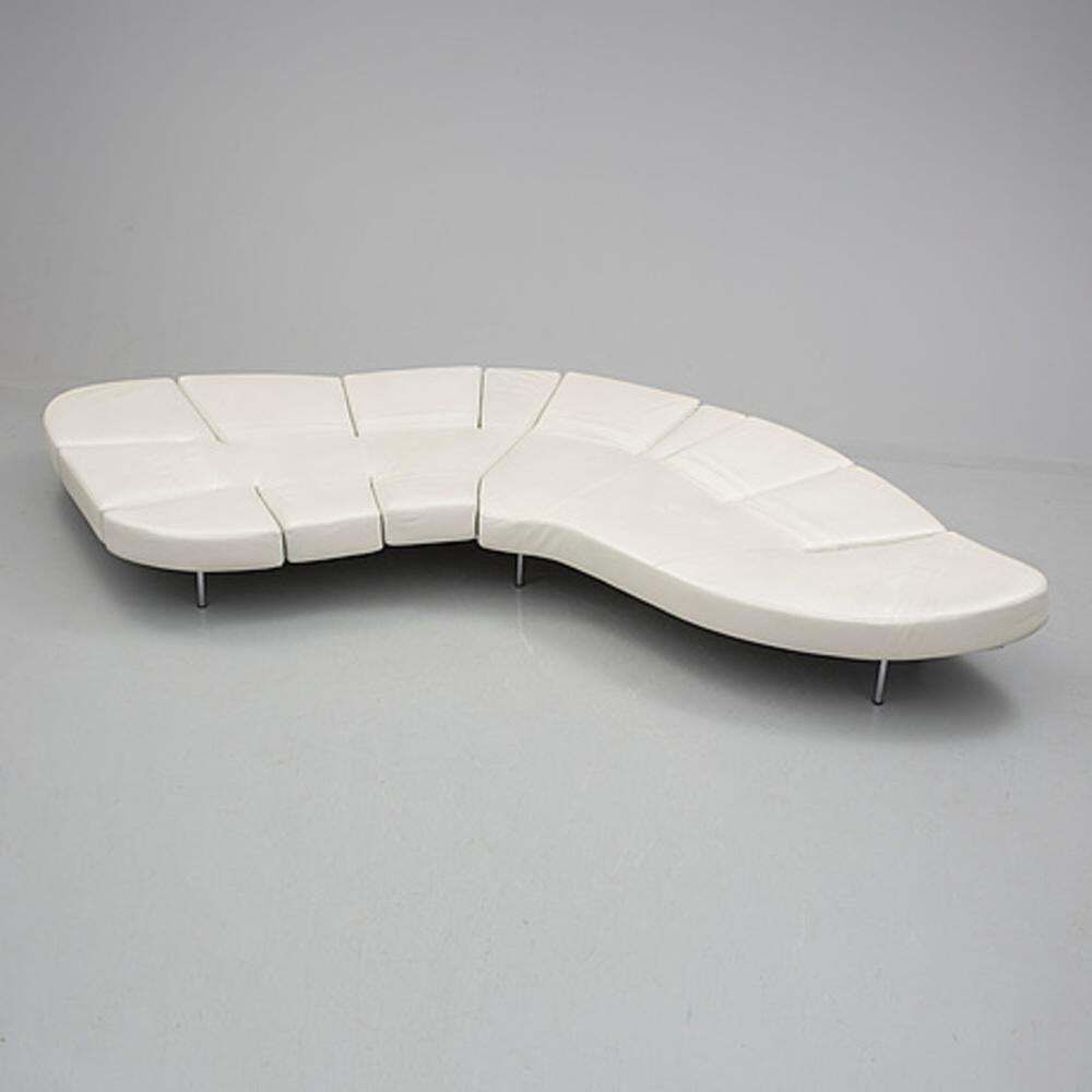 Francesco Binfaré Flap Sofa Or Daybed In White Leather By Edra 2000s Italy photo 9524.0