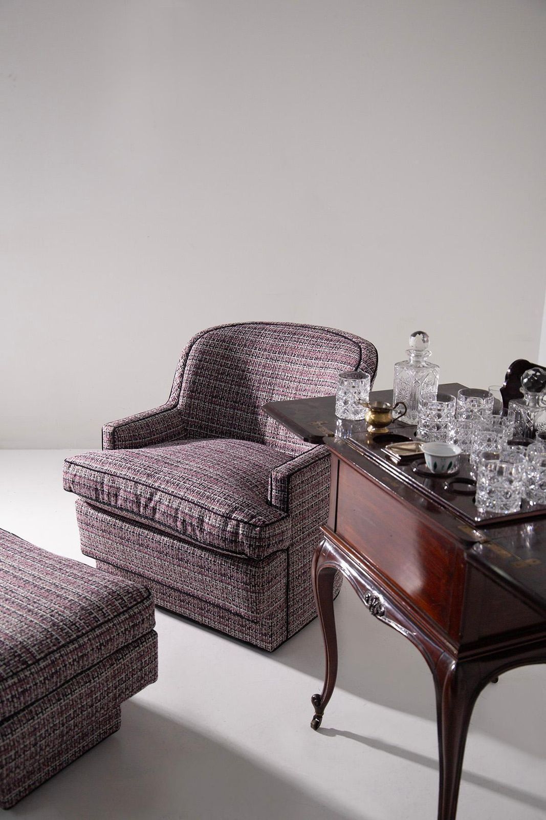 Hollywood Regency Style Armchair And Ottoman Set photo buy