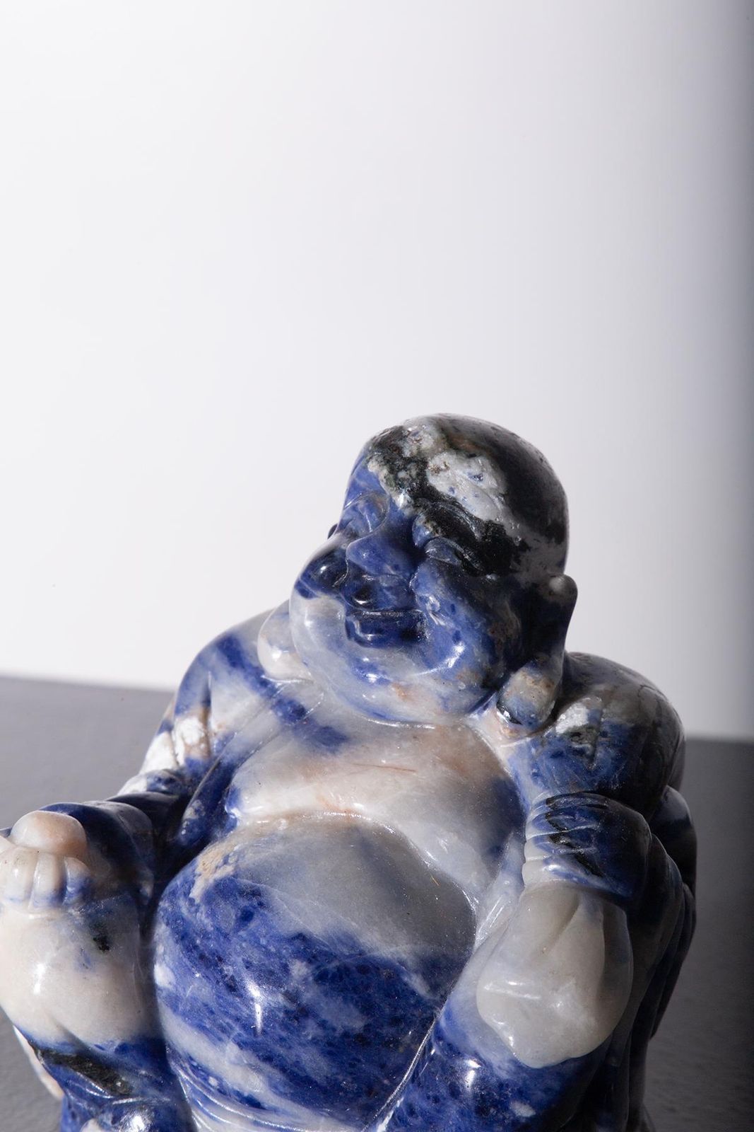 Budai Buddha Striped Blue Jada photo Home Decor