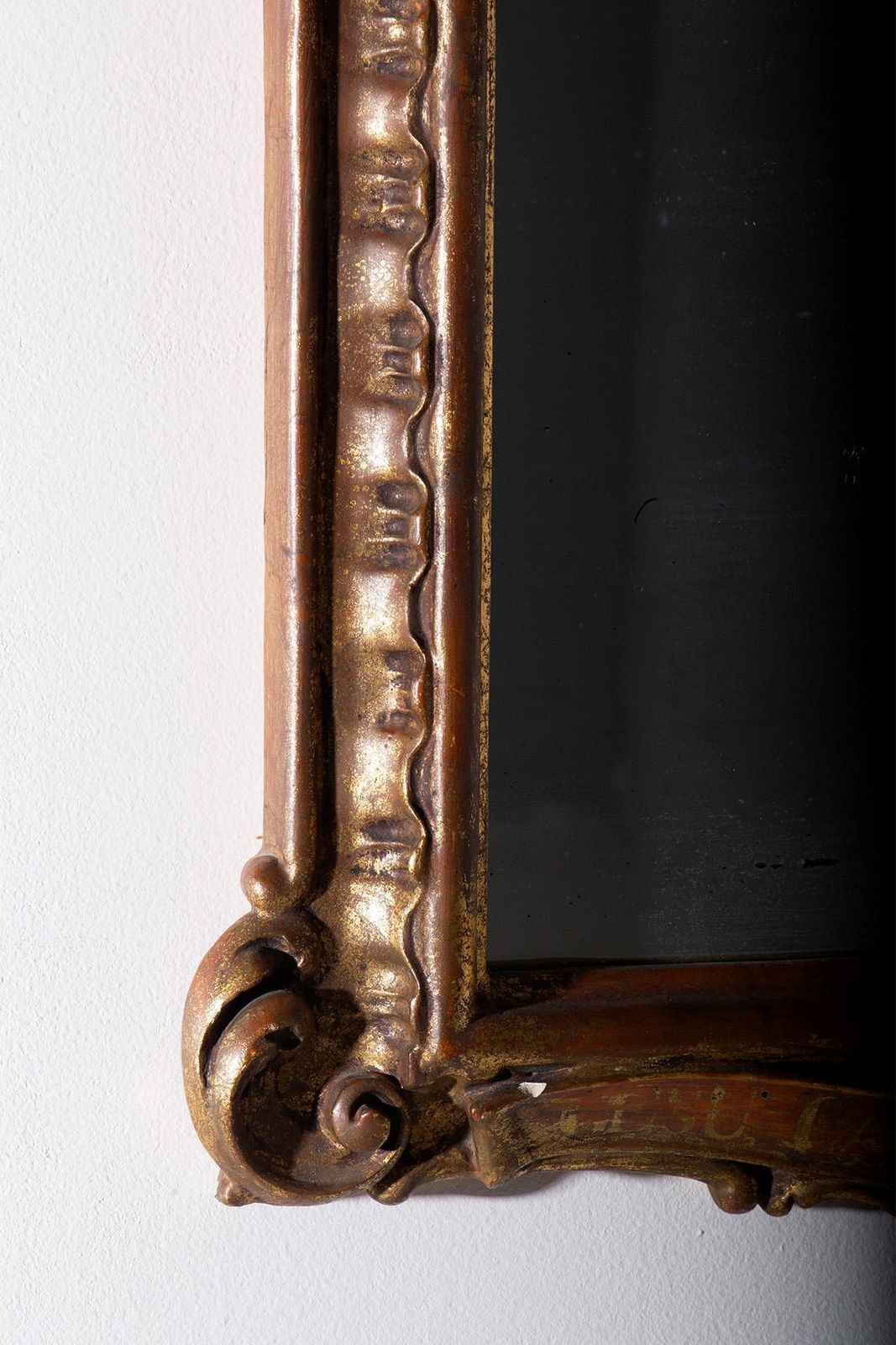 Antique Italian Mirror In Wood Gild From Via Crucis Series photo furniture