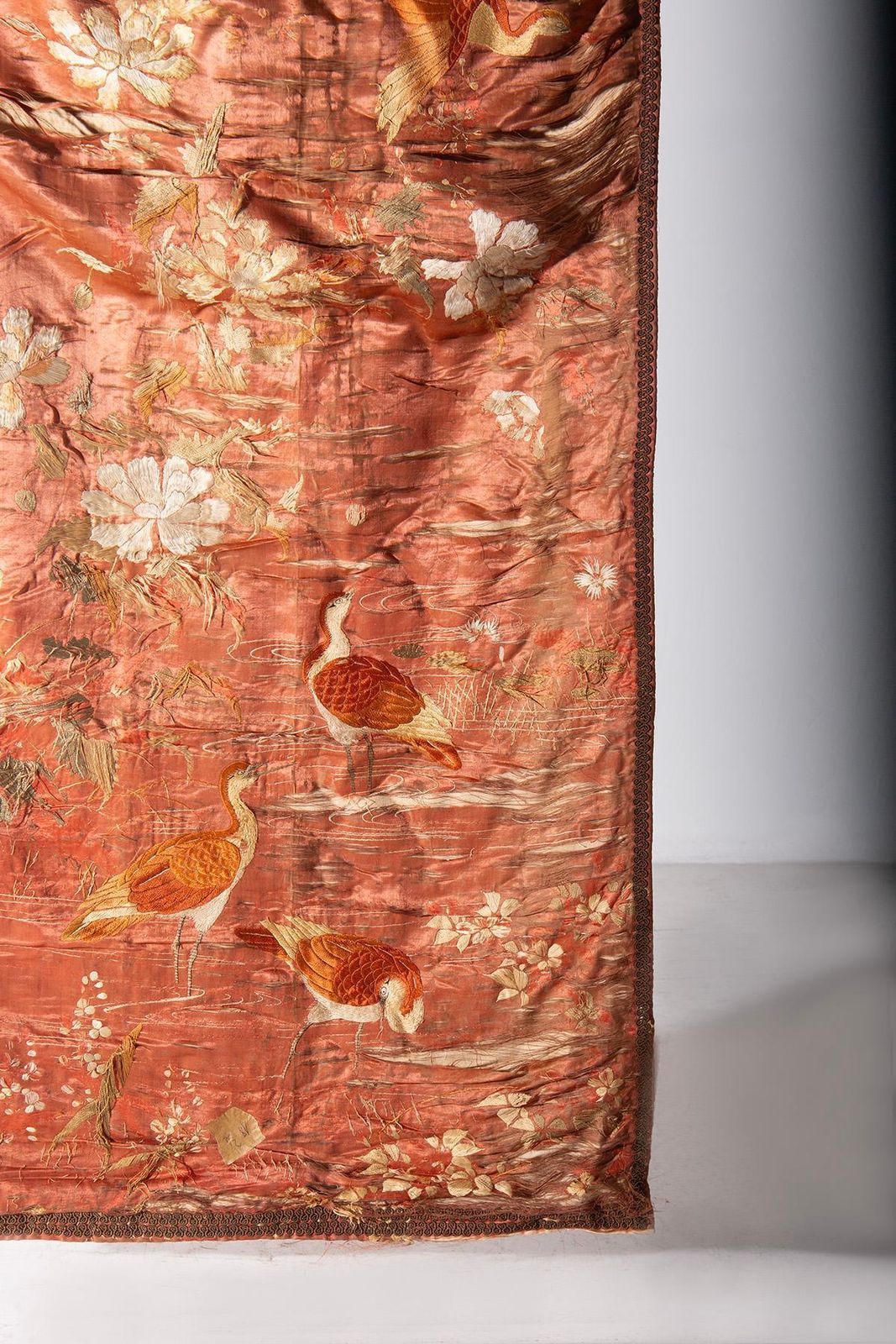 Pair Of Silk Blankets Or Embroideries, Qing Dynasty photo vinterior