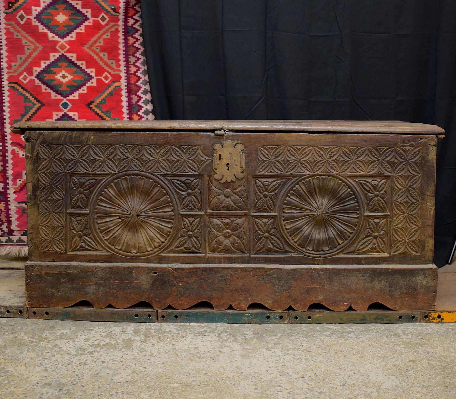 17th Century Antique French Oak Trunk From The Gothic Period photo furniture