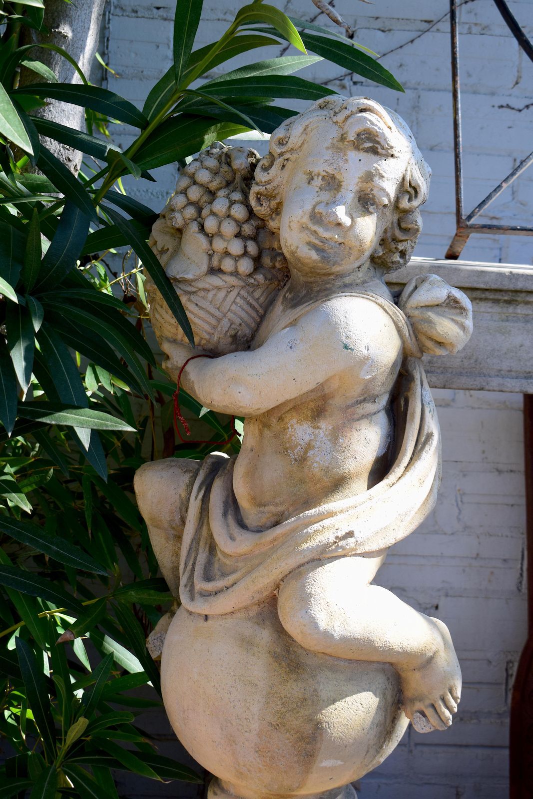 Pair Of 20th Century Garden Cherubs On Square Plinths photo vinterior