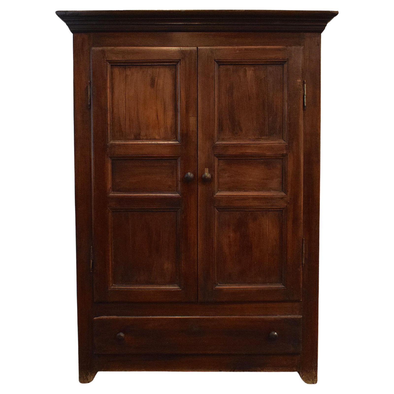 Louis Philippe Solid Walnut Armoire Wardrobe With A Single Draw