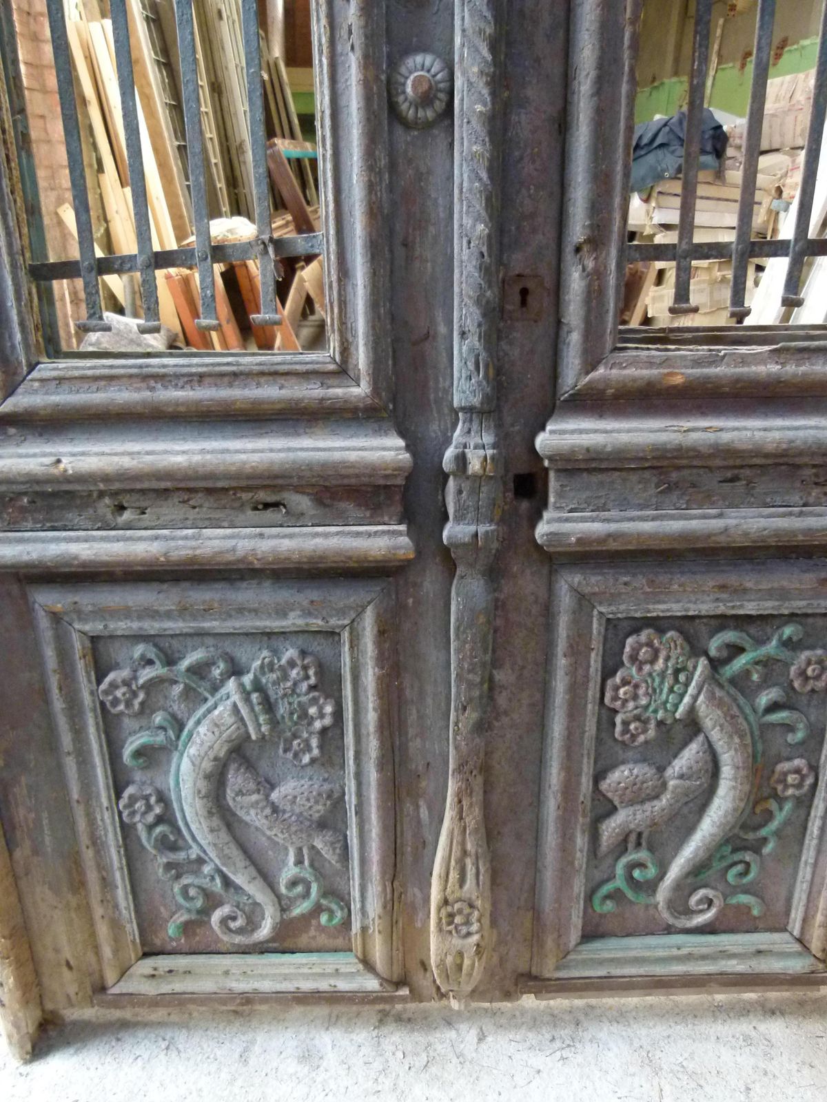 19th Century Wooden Double Front Door In Art Nouveau Style, Spain photo 5199.0