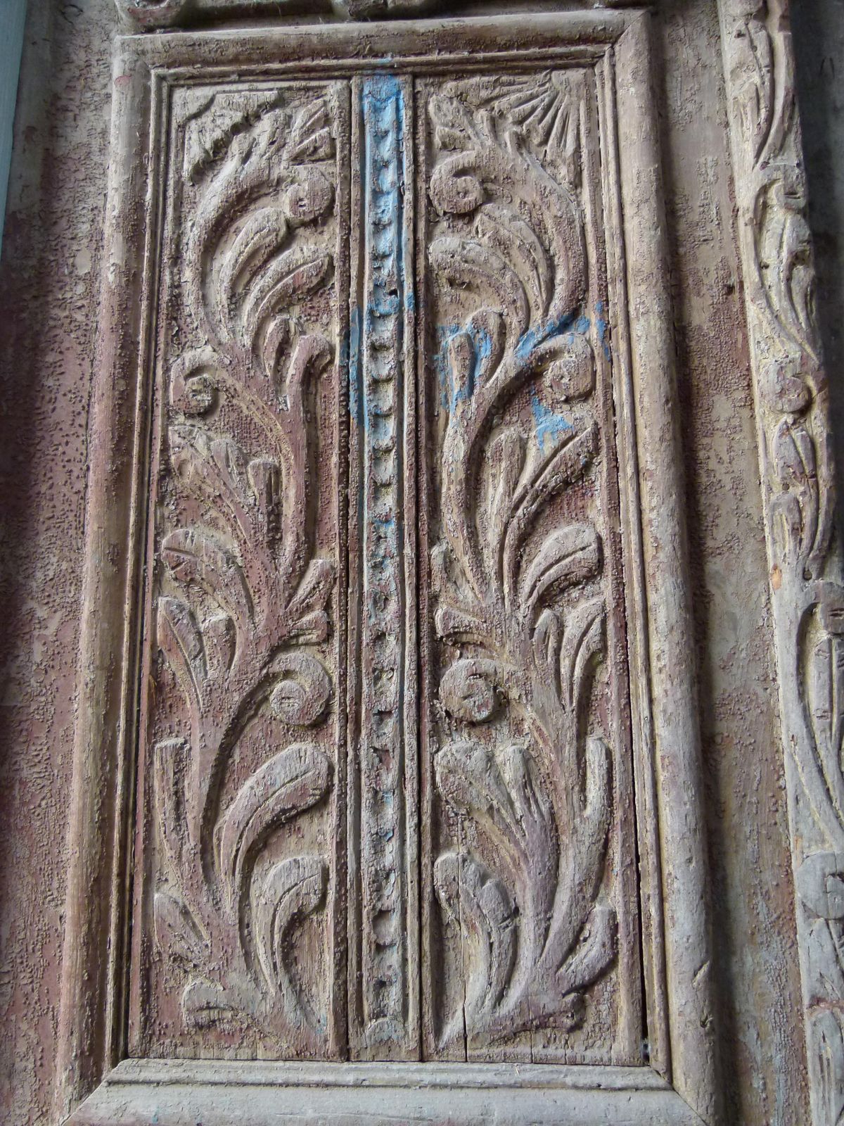 19th Century Wooden Double Front Door In Art Nouveau Style, Spain photo buy