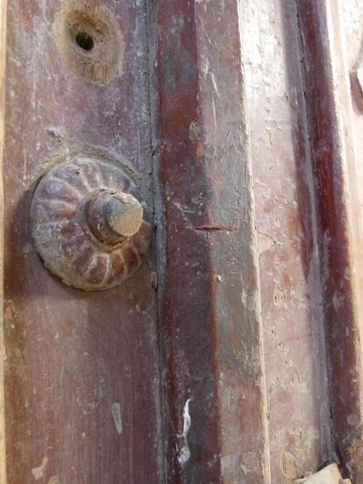 Wooden Double Front Door In Art Nouveau Style photo vintage