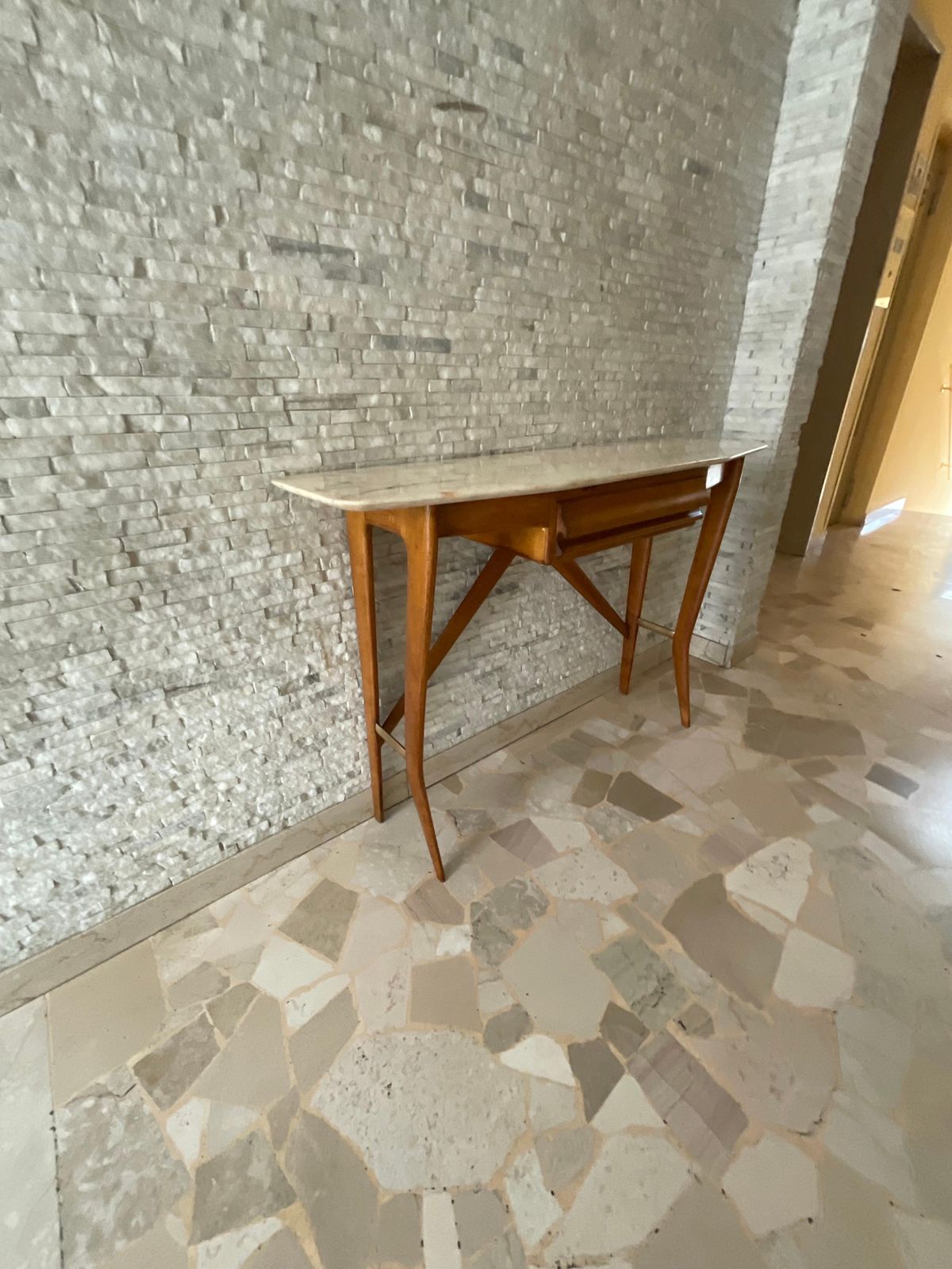 Ico Parisi Console In Legno Di Faggio E Marmo   Italia 1950 photo Furniture