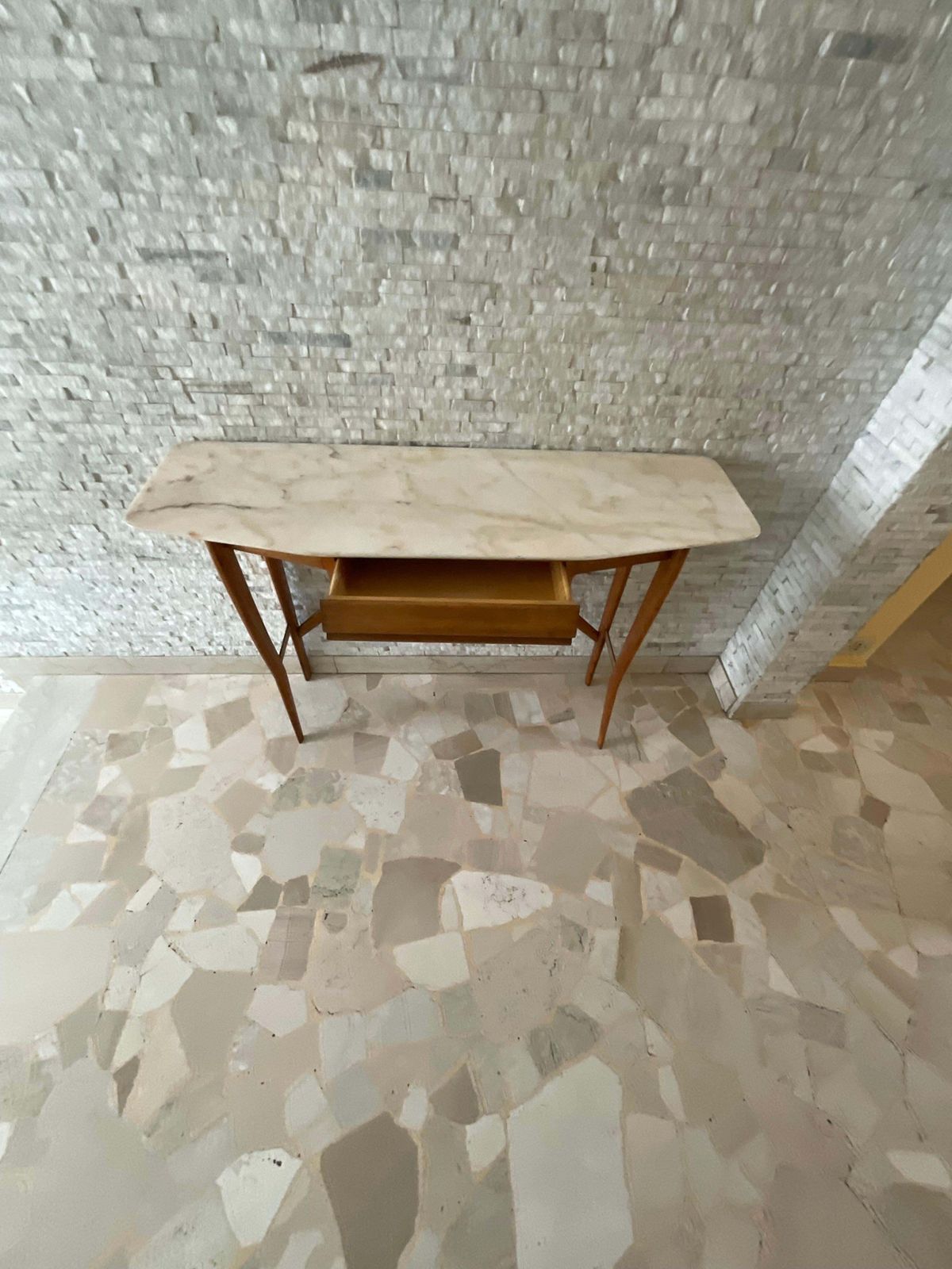 Ico Parisi Console In Legno Di Faggio E Marmo   Italia 1950 photo 4247.0