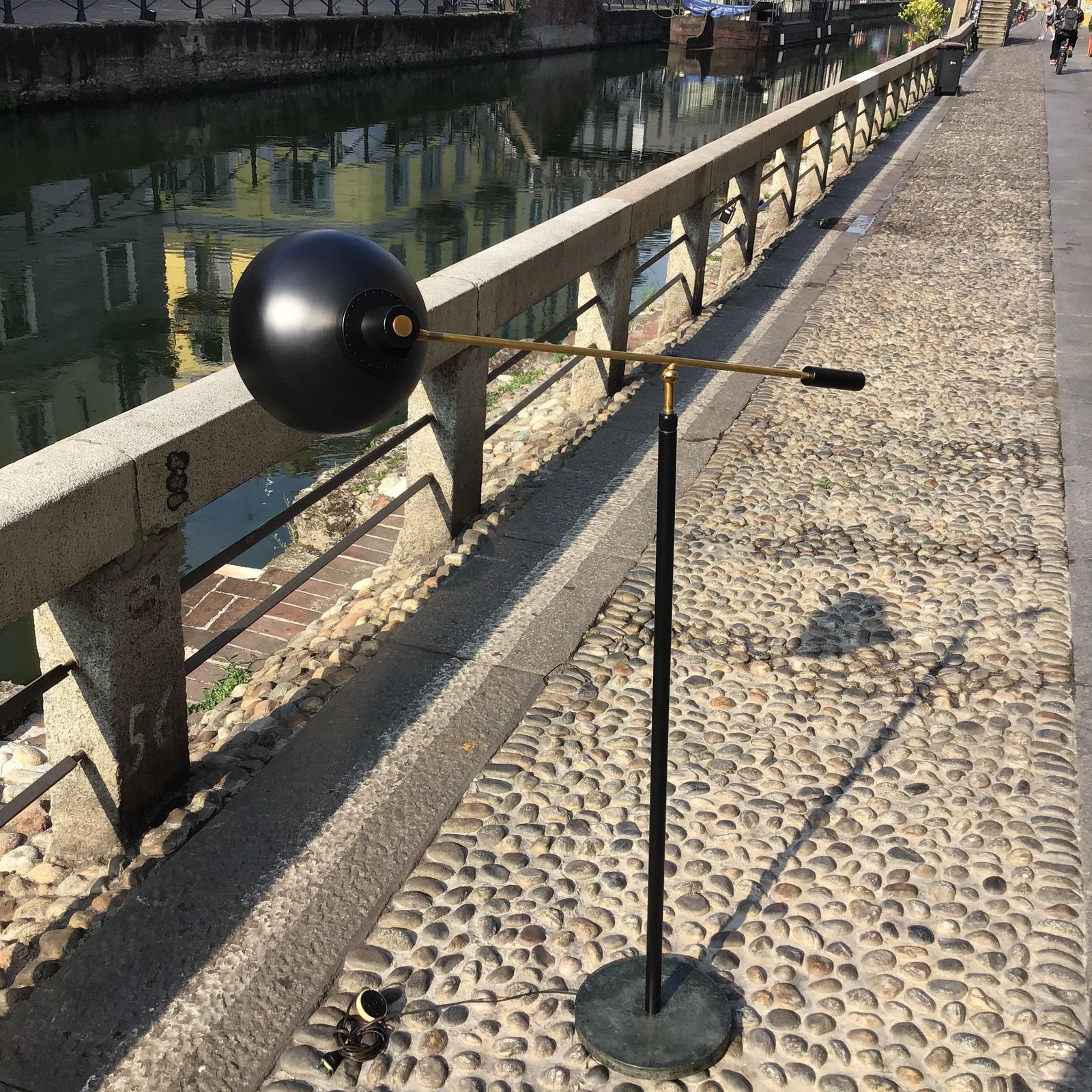 Stilnovo Floor Lamp Adjustable Marbre Brass Metal 1950 Italy photo buy