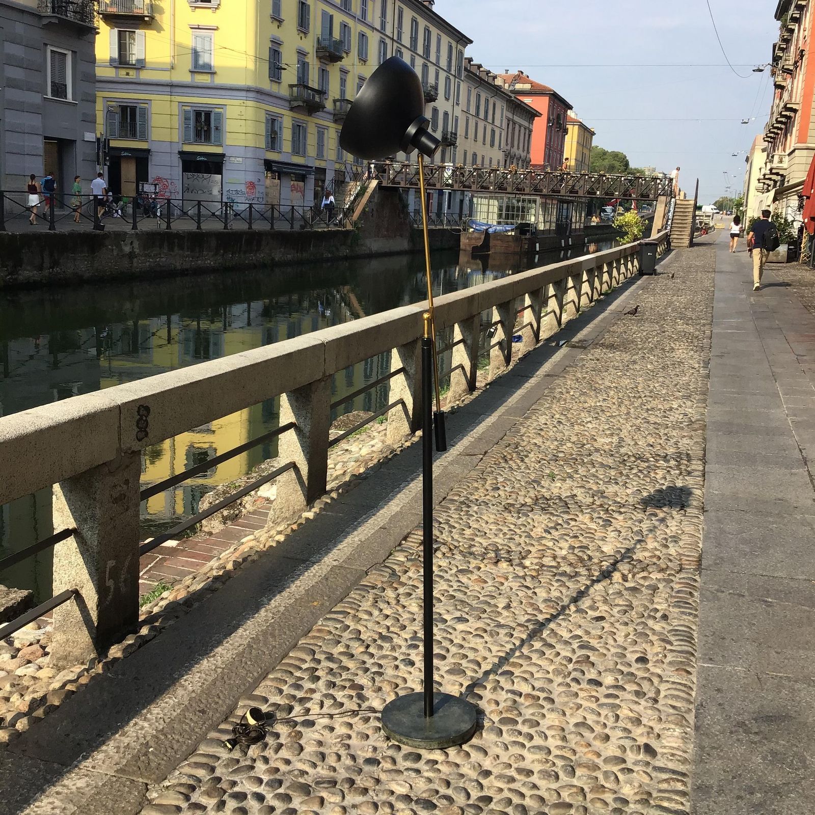 photo for sale Stilnovo Floor Lamp Adjustable Marbre Brass Metal 1950 Italy
