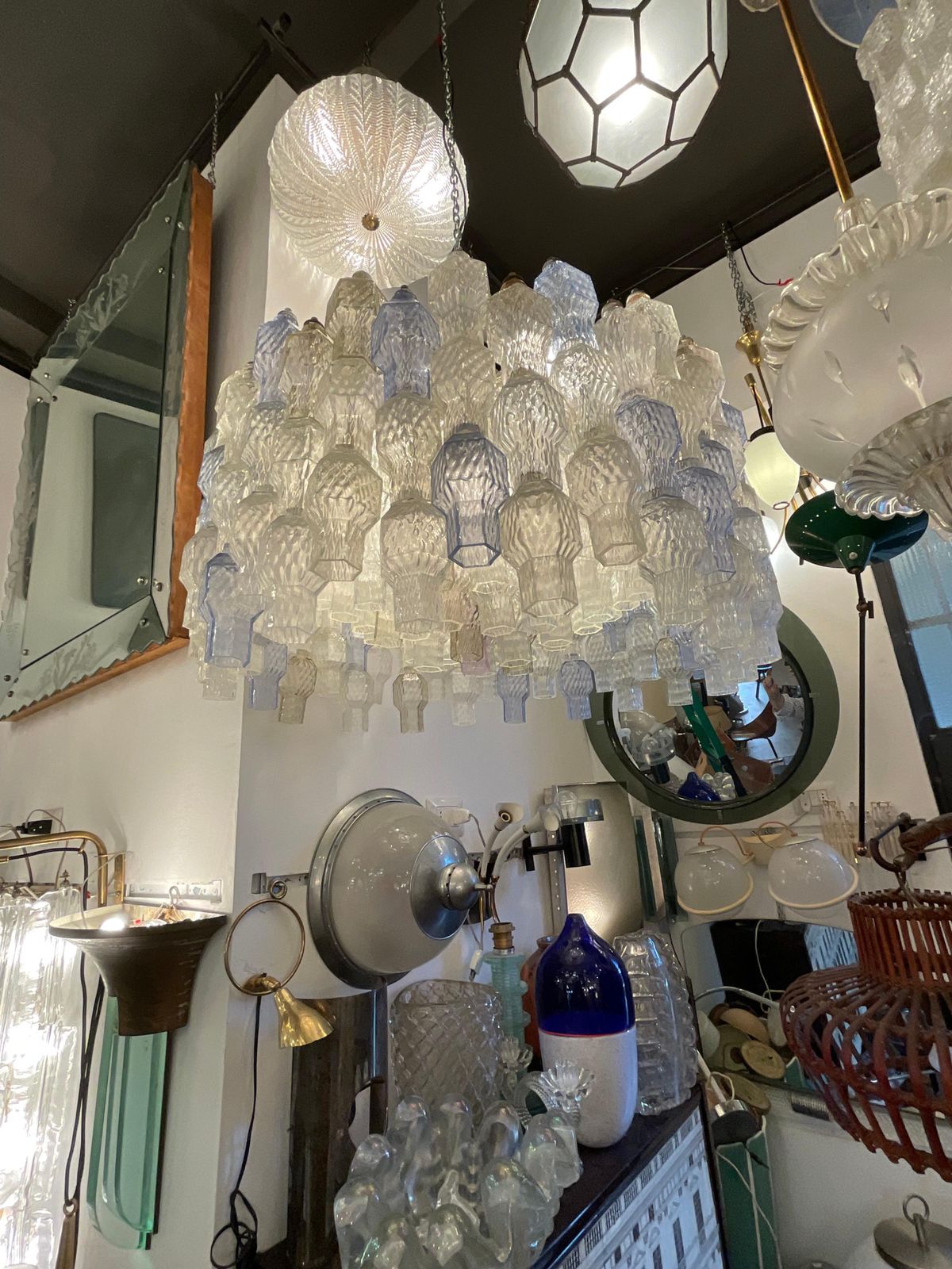 Seguso    Chandelier Murano Glass . Italy 1950 photo vintage