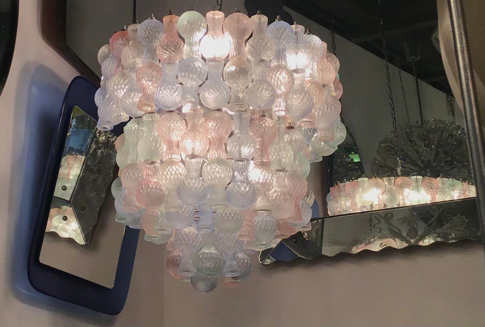 Seguso    Chandelier Murano Glass   Made In Italy 1950. photo Lighting