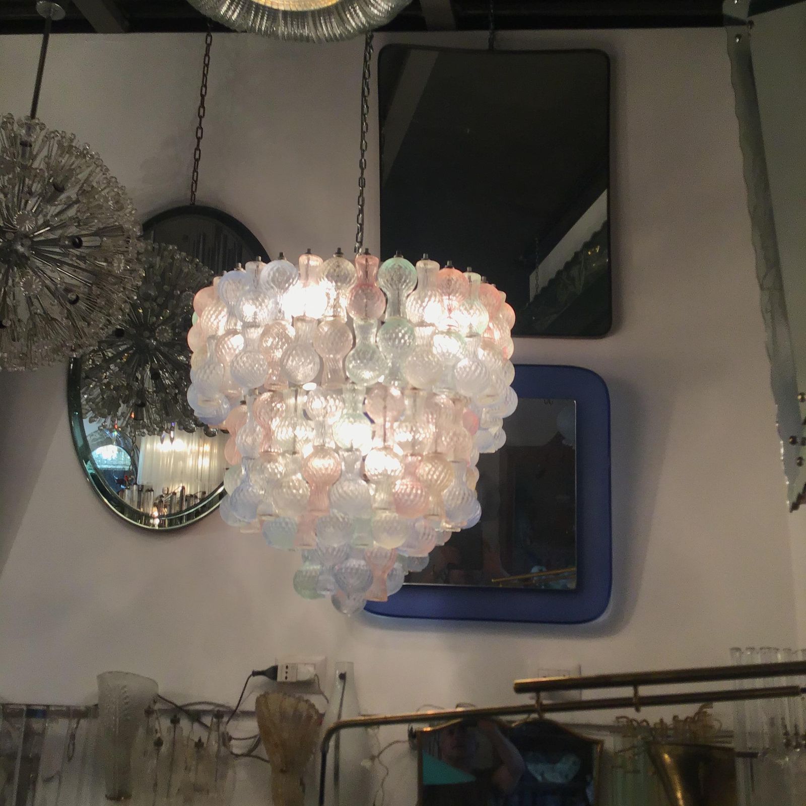 Seguso    Chandelier Murano Glass   Made In Italy 1950. photo vintage