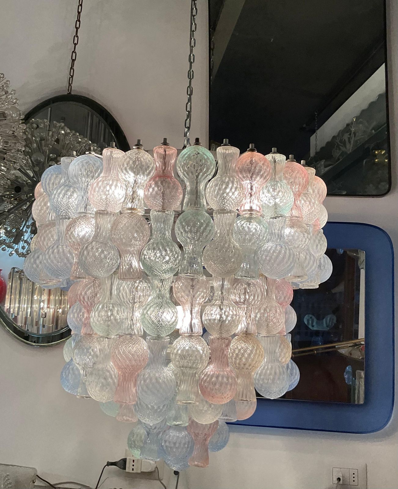photo vintage Seguso    Chandelier Murano Glass   Made In Italy 1950.