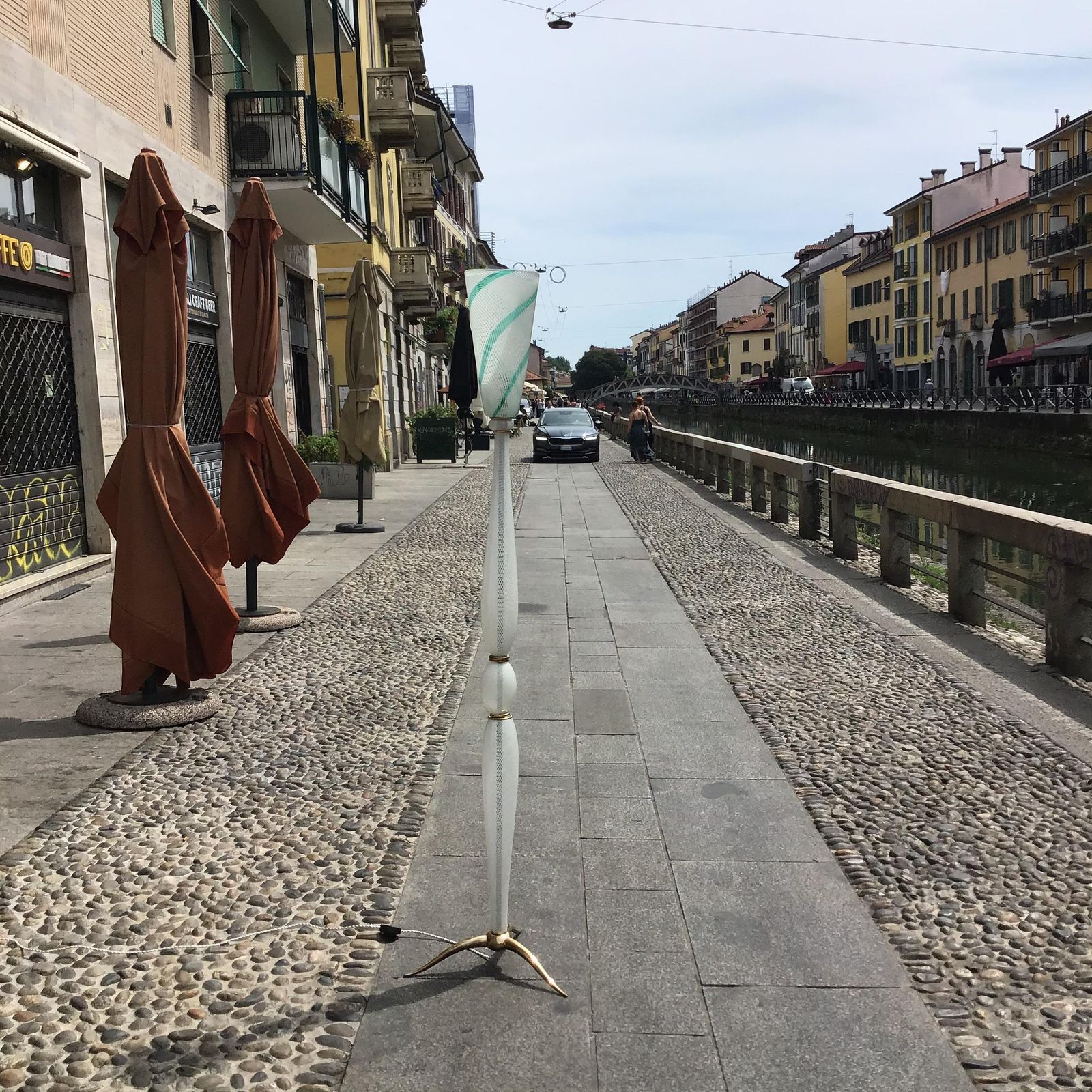 Venini Carlo Scarpa “ Filigrana “ Floor Lamp Murano Glass Brass 1930 Italy photo vinterior
