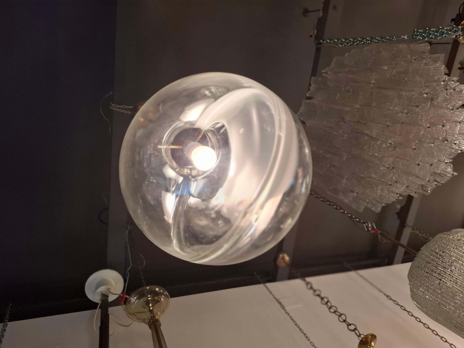 Lighting Toni Zuccheri Chandelier Murano Glass  Brass 1960. Italia photo