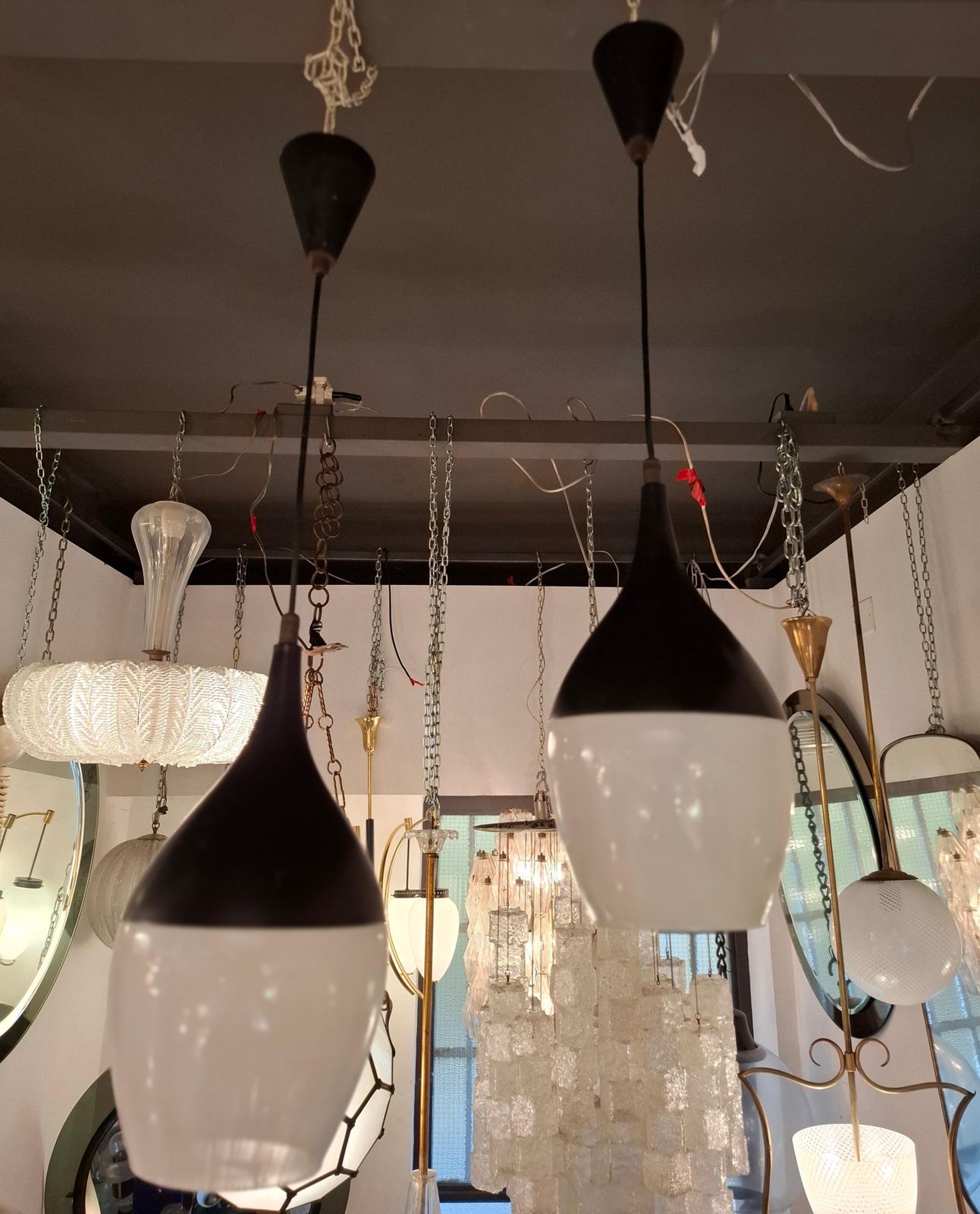 Stilnovo N 2 Chandelier Glass Brass ..1960 Italimetal 1950 Italy photo 1906.0