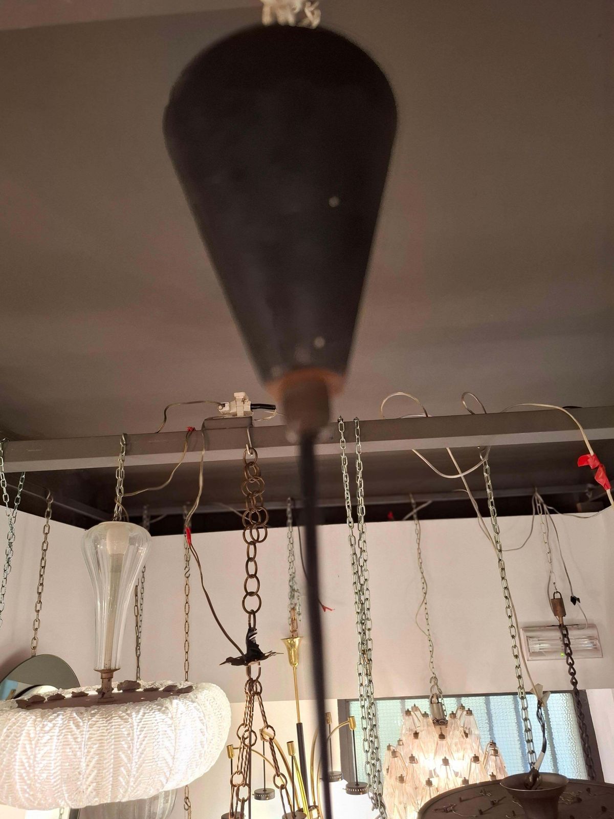 Stilnovo N 2 Chandelier Glass Brass ..1960 Italimetal 1950 Italy photo buy