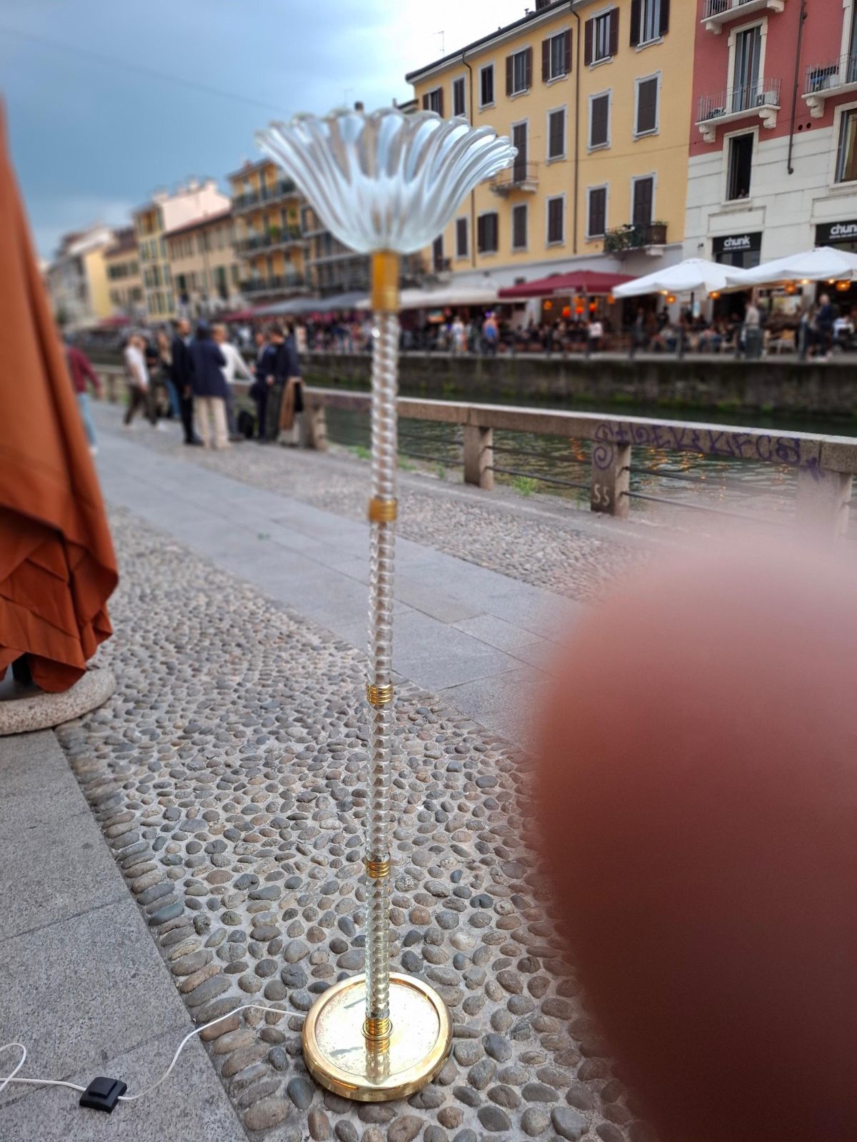 Seguso Lampada Da Terra Vetro Di Murano Ottone 1950 Italy photo vinterior