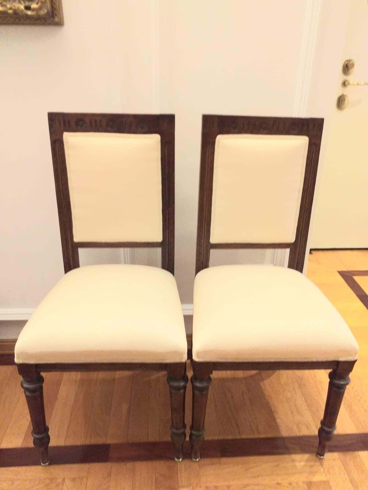 Piedmont Couple Chairs Walnut 1940 Italy photo vintage