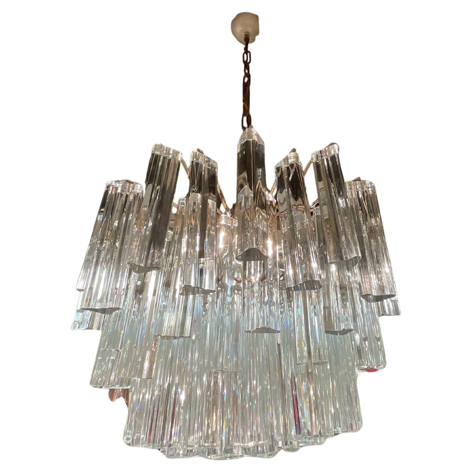 Venini   Trilobi Model Chandelier   Murano Glass   Italy 1950s