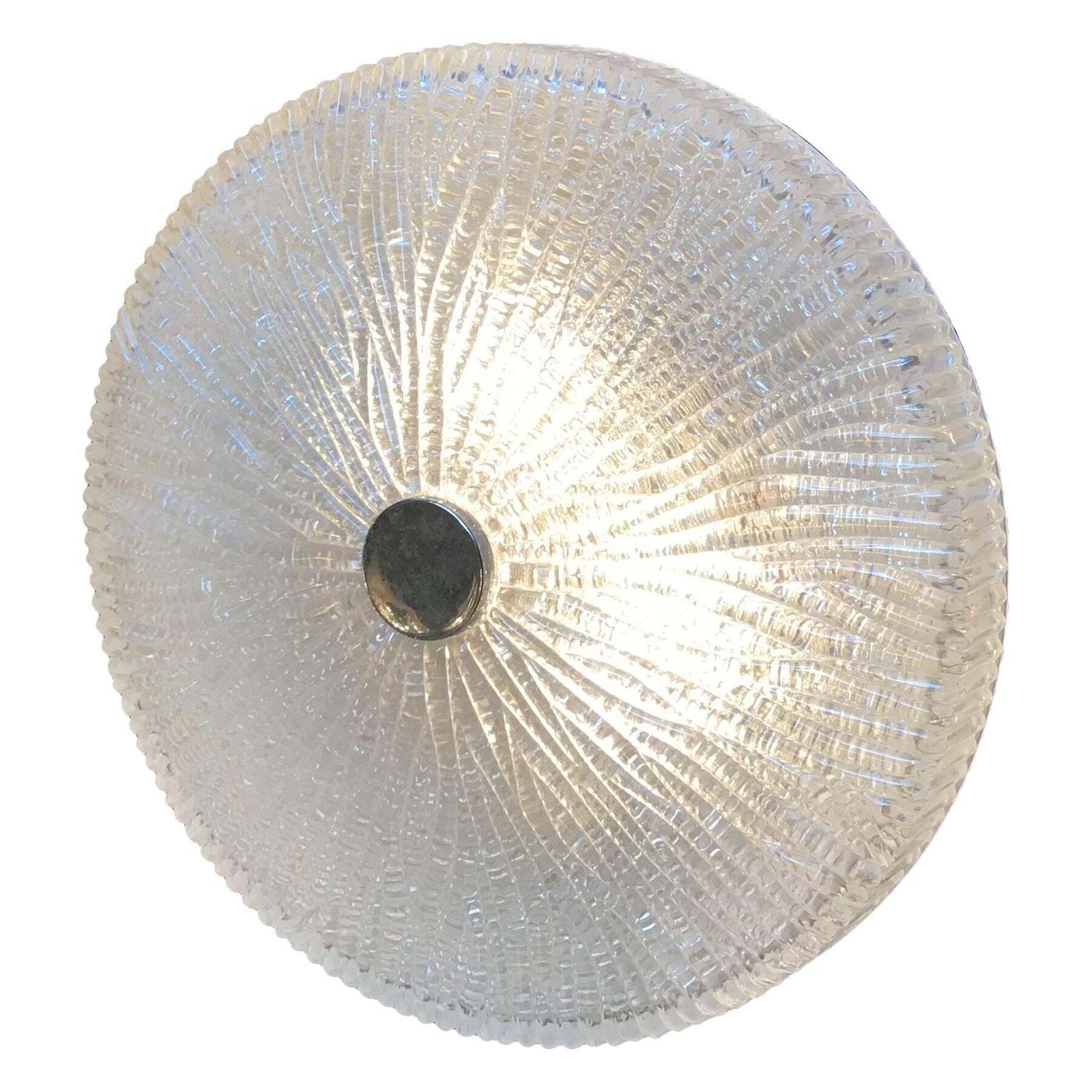 Venini Toni Zuccheri Ceiling Lamp/Appliques Murano Glass Metal Crome 1950 Italy