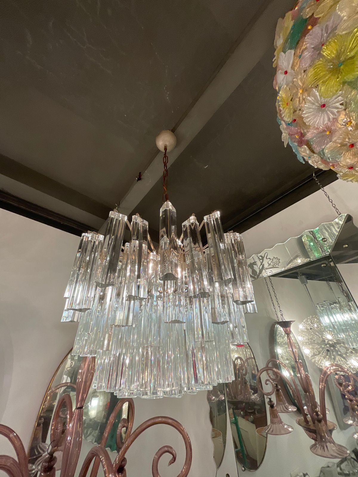 Venini   Trilobi Model Chandelier   Murano Glass   Italy 1950s photo furniture