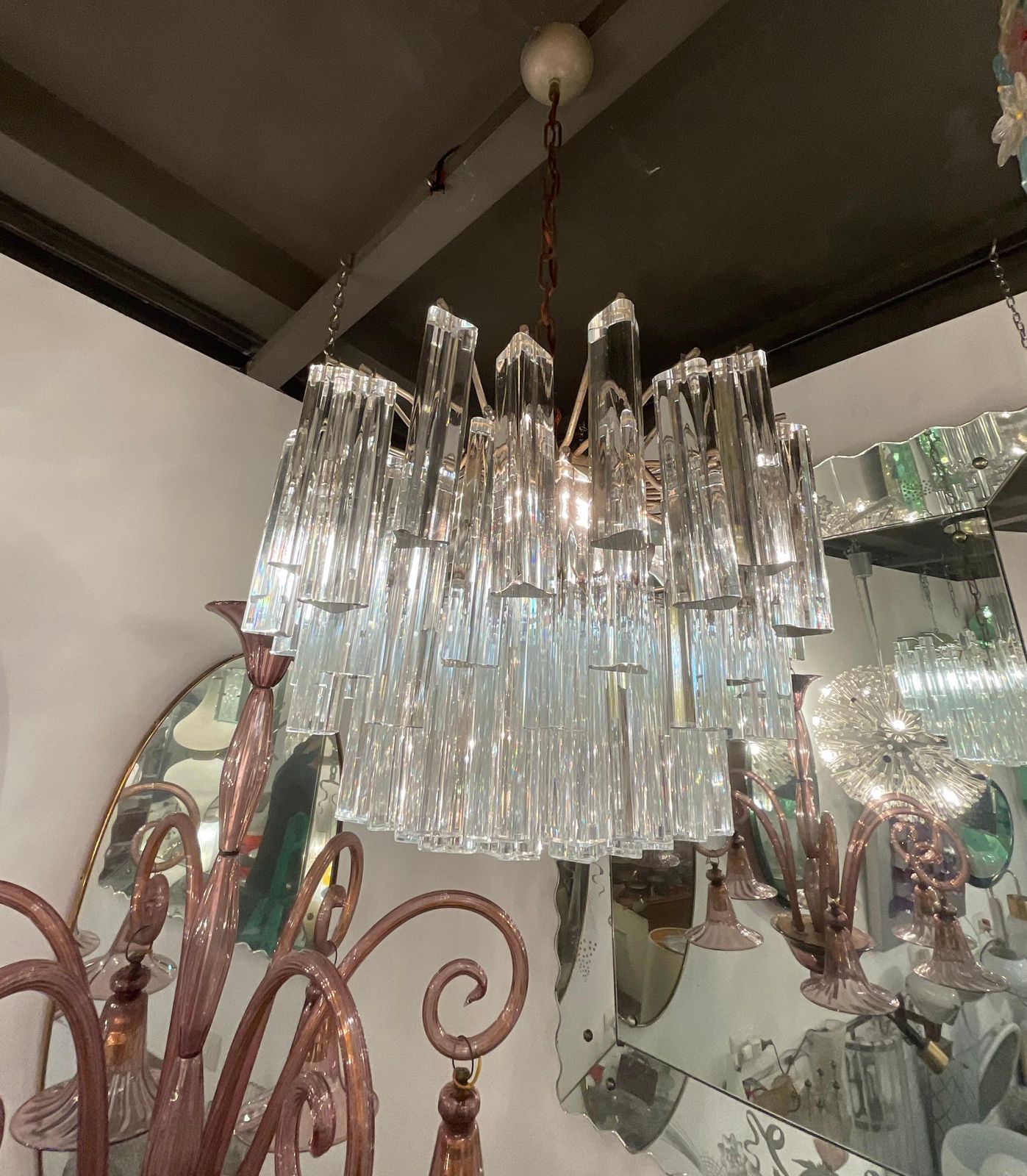 photo furniture Venini   Trilobi Model Chandelier   Murano Glass   Italy 1950s