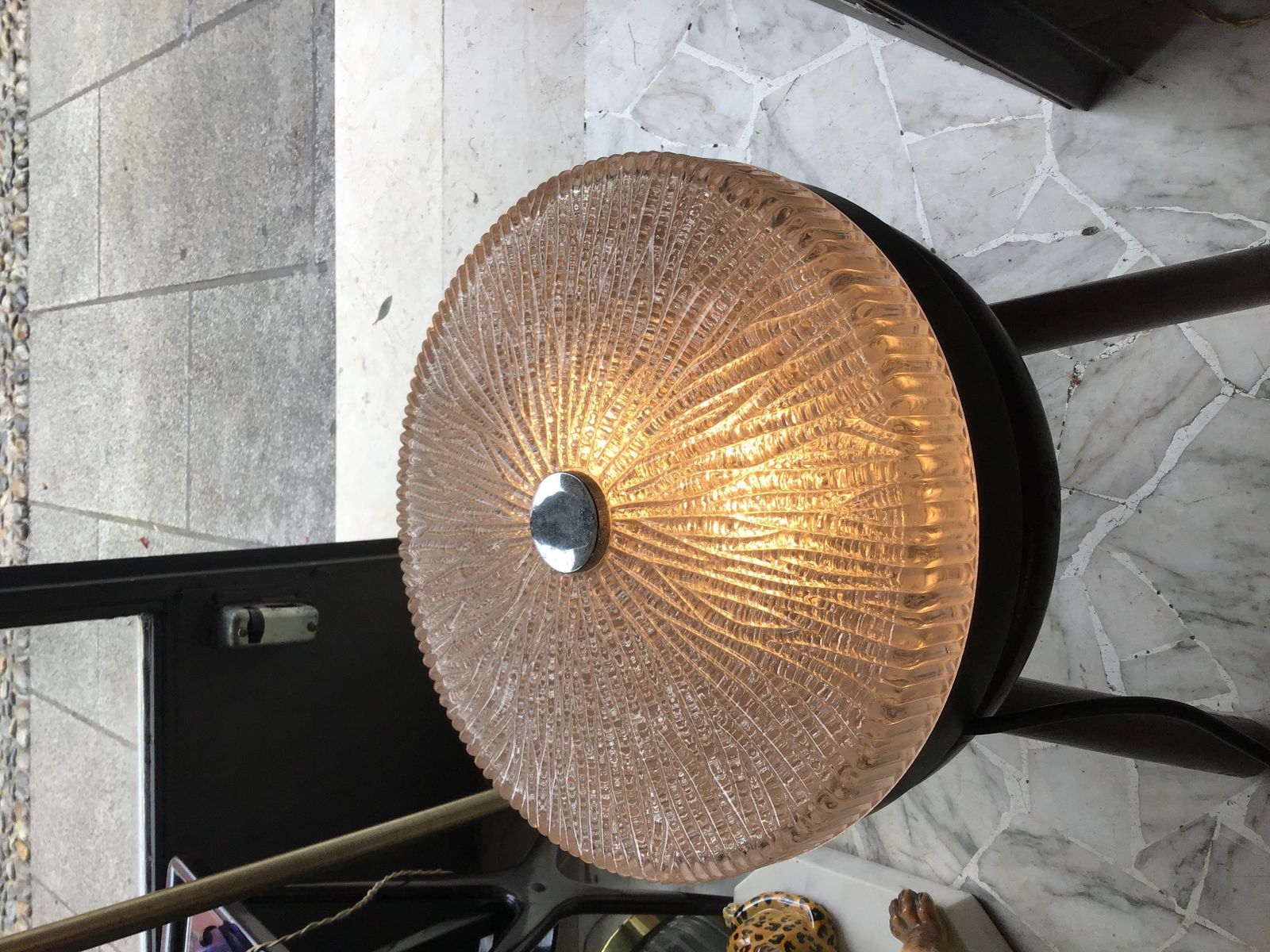 photo buy Venini Toni Zuccheri Ceiling Lamp/Appliques Murano Glass Metal Crome 1950 Italy