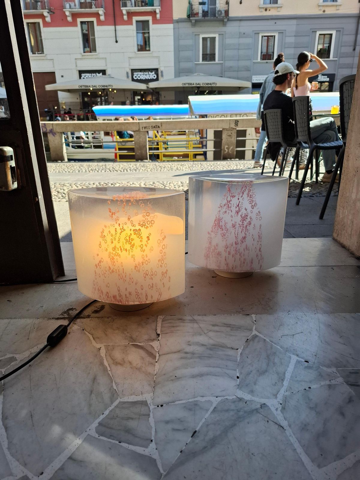 Toso/Leucos Pair Of Table Lampso V Etro Di Murano Ottone 1970 Italy photo buy