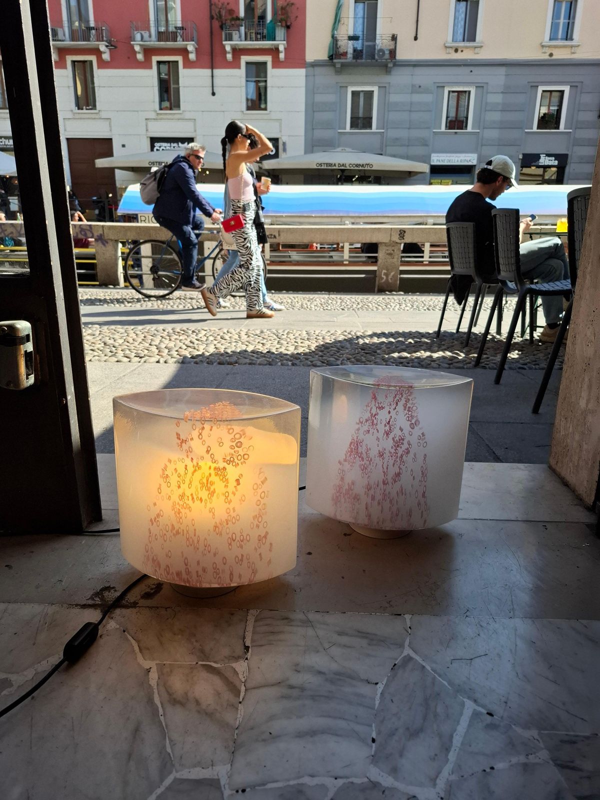 Toso/Leucos Pair Of Table Lampso V Etro Di Murano Ottone 1970 Italy photo vintage