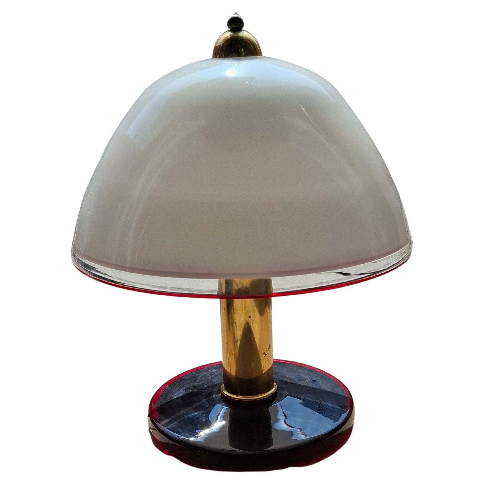 Toso/Leucos Murano Glass And Brass Table Lamp   1970 Italy.