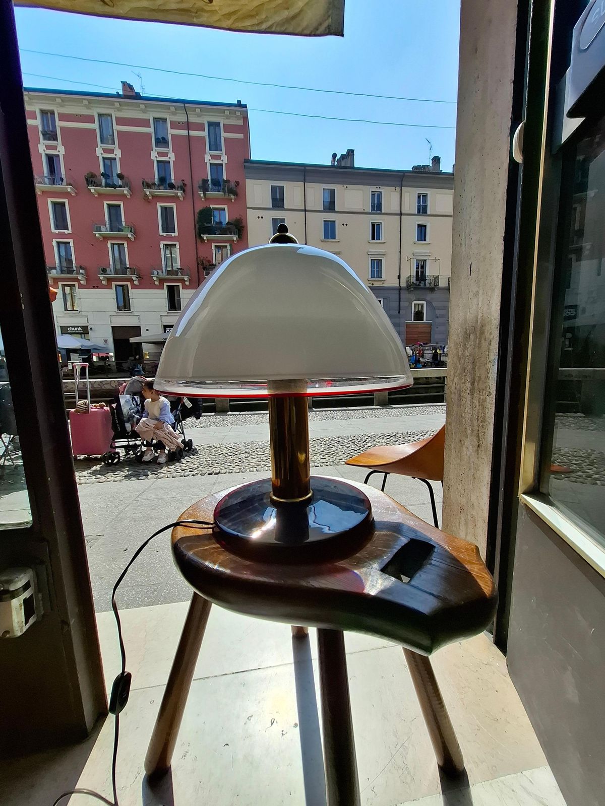 Toso/Leucos Murano Glass And Brass Table Lamp   1970 Italy. photo vintage