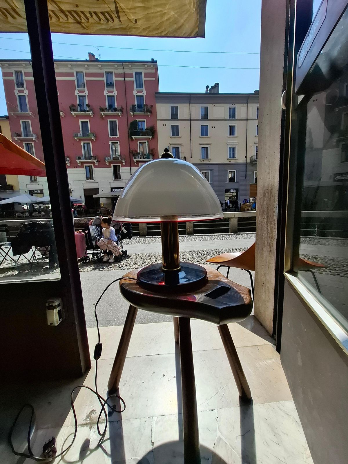 photo furniture Toso/Leucos Murano Glass And Brass Table Lamp   1970 Italy.