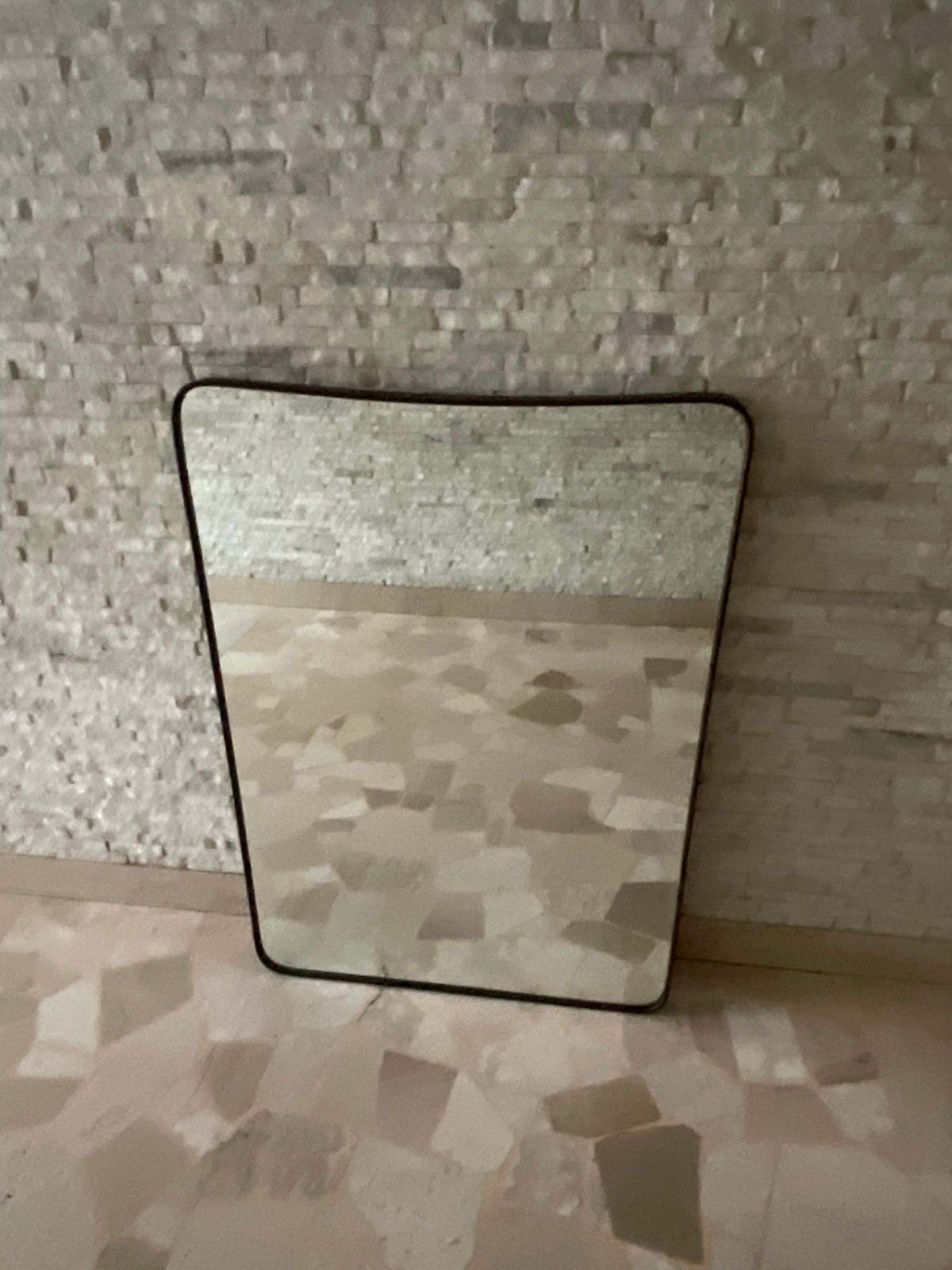 Gio Ponti   Fontana Arte   Mirror With Brass Frame   Made In Italy 1950s photo for sale