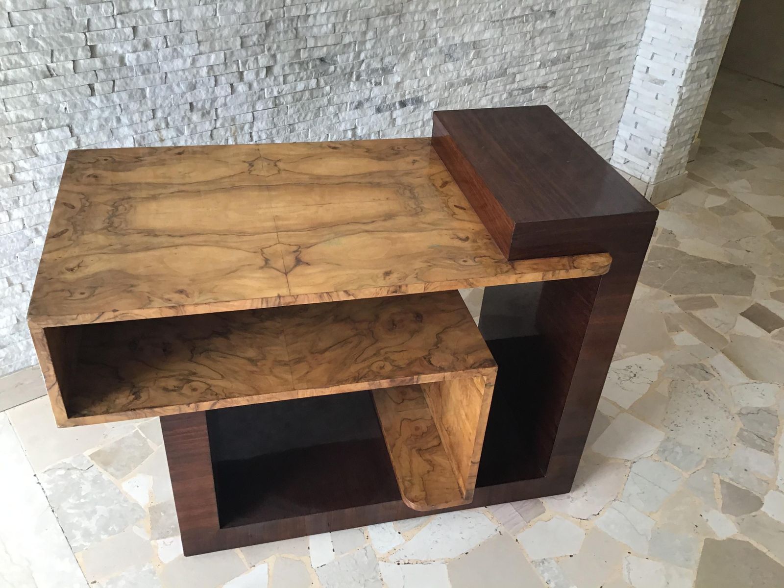 Osvaldo Borsani  Coffe Table/Etagere/Secretaire Wood Brass 1940 Italy photo Furniture