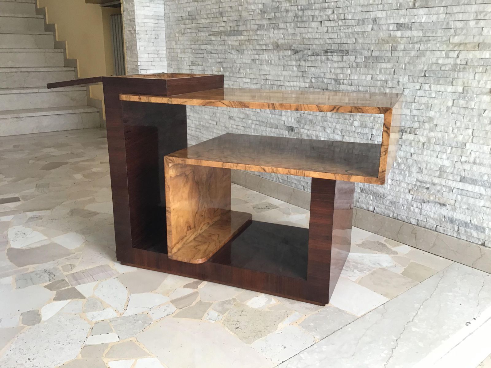 Osvaldo Borsani  Coffe Table/Etagere/Secretaire Wood Brass 1940 Italy photo 4247.0