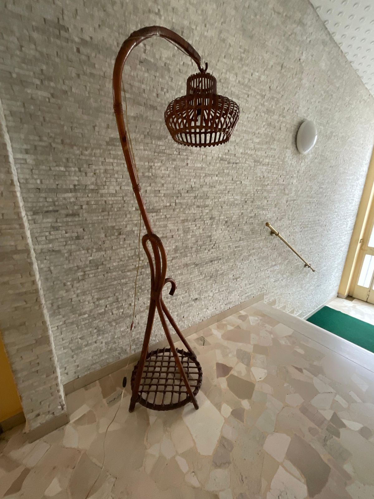 Bamboo And Wicker Lamp   Made In Italy   1960s photo furniture